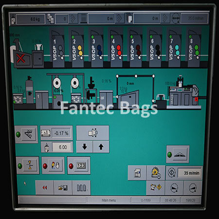 "Digital control panel of a high tech printing machine for thermal paper and label production."