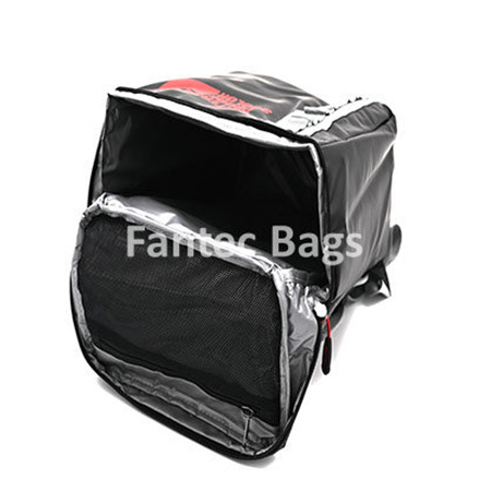 "PVC cooling bag carried outdoors, showcasing waterproof and insulated design."